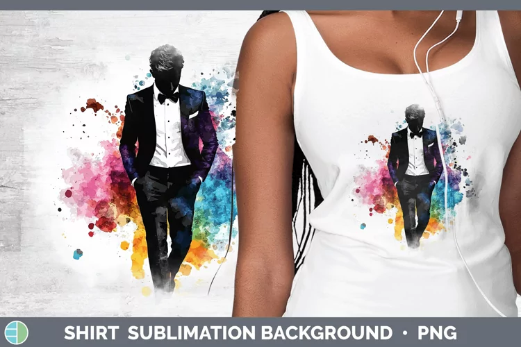 Watercolor Splash Groom Shirt Sublimation Sublimation Backgr