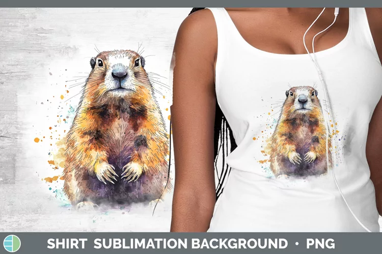 Watercolor Splash Groundhog Shirt Sublimation Sublimation Ba