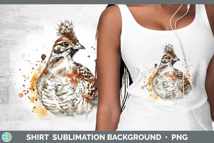 Watercolor Splash Grouse Shirt Sublimation Sublimation Backg