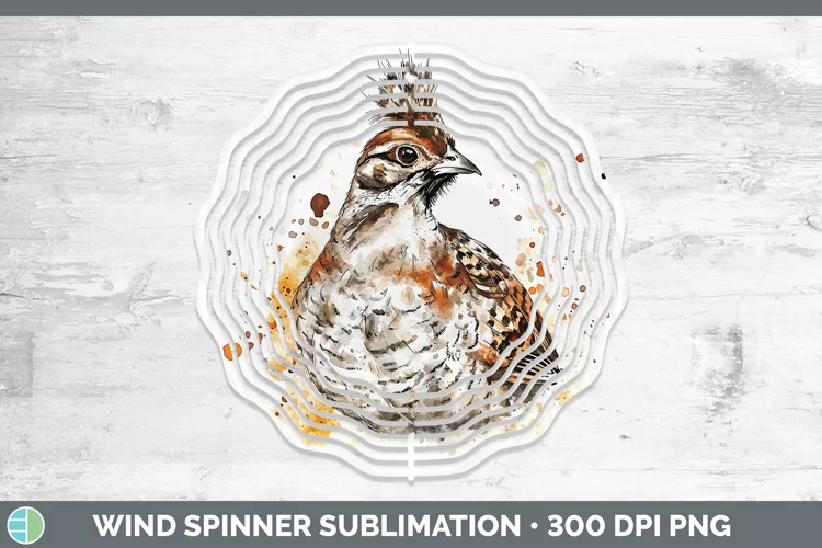 Watercolor Splash Grouse Wind Spinner Sublimation Spinner De