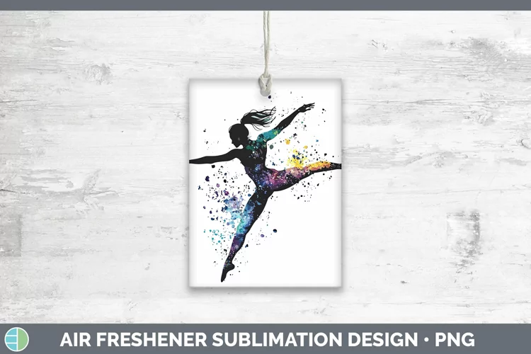 Watercolor Splash Gymnast Air Freshener Sublimation Car Fres