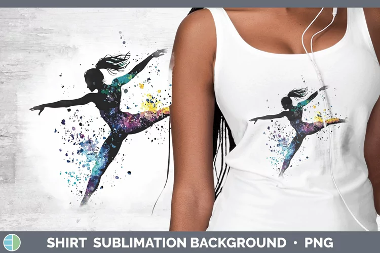 Watercolor Splash Gymnast Shirt Sublimation Sublimation Back