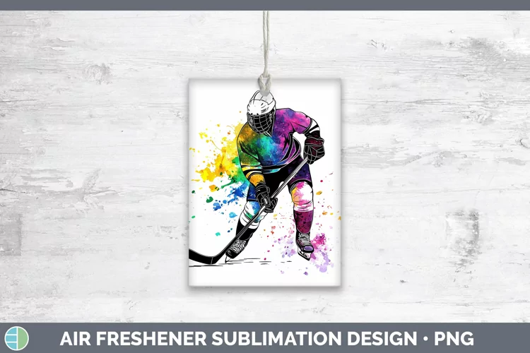 Watercolor Splash Hockey Air Freshener Sublimation Car Fresh