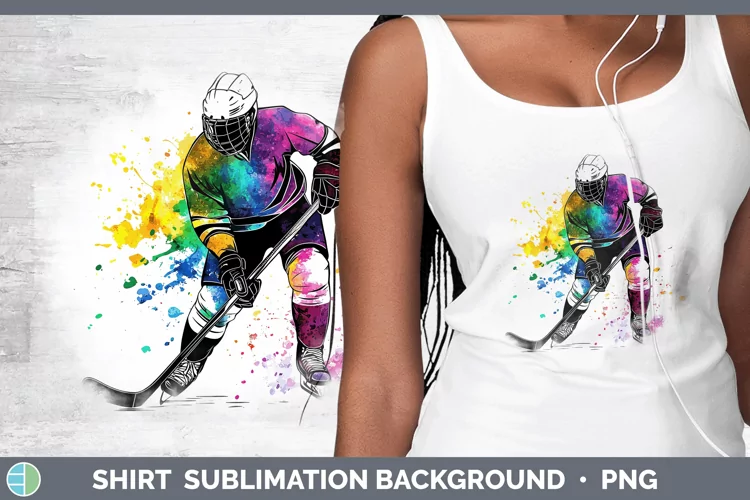 Watercolor Splash Hockey Shirt Sublimation Sublimation Backg
