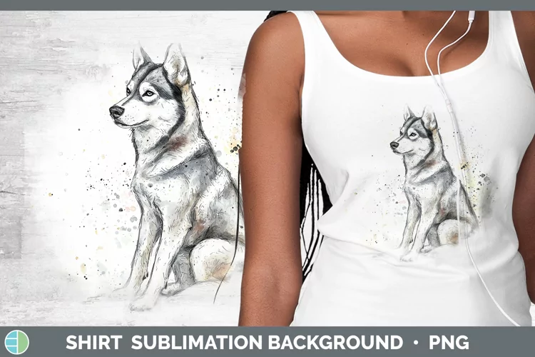 Watercolor Splash Husky Shirt Sublimation Sublimation Backgr