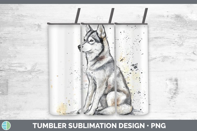 Watercolor Splash Husky Tumbler Sublimation 20 oz Skinny Tum