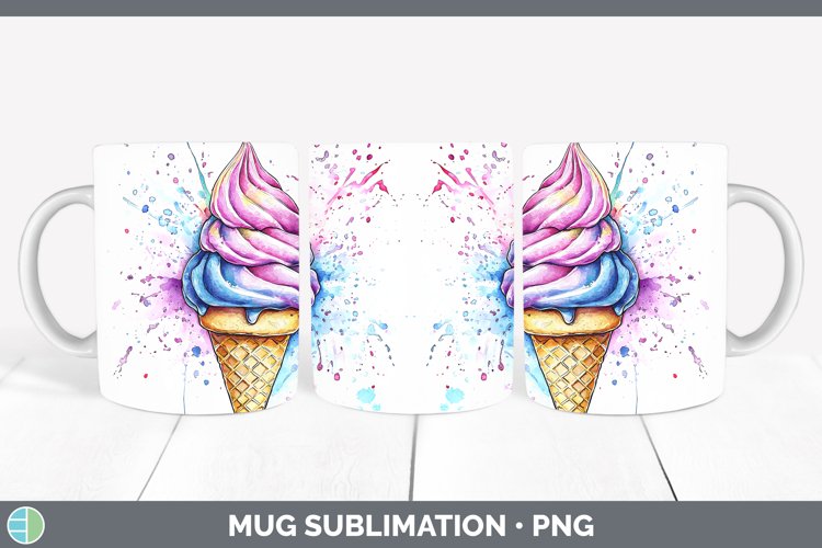 GorgeousWatercolor Splash Mug Wrap design.