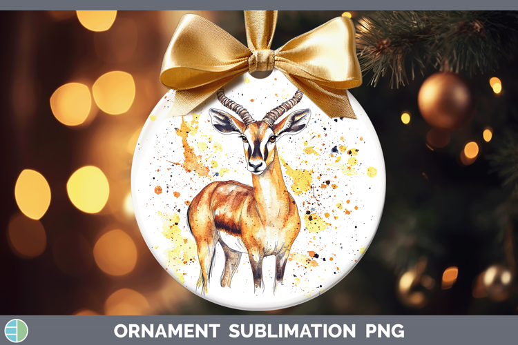 Watercolor Splash Impala Ornament Sublimation Bauble Designs