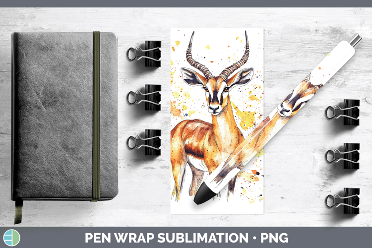 Watercolor Splash Impala Pen Wrap Sublimation Pen Designs