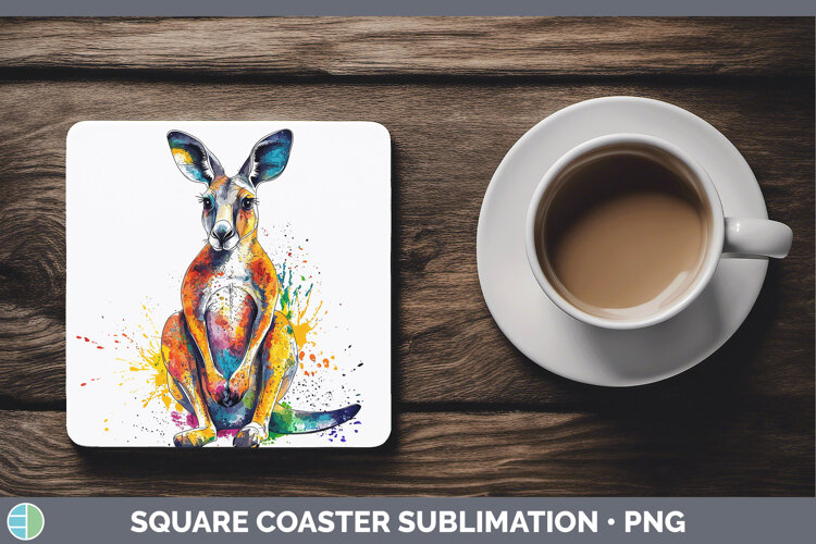 GorgeousWatercolor Splash Square Coaster design.