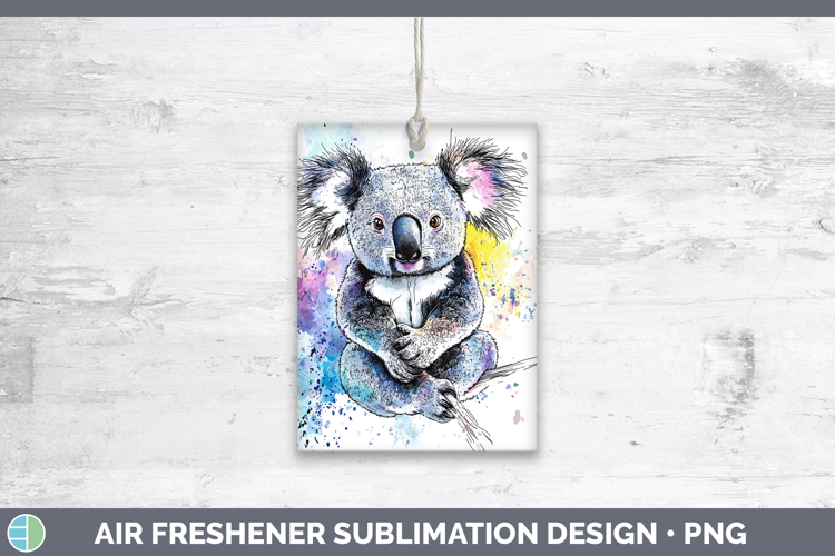 Watercolor Splash Koala Air Freshener Sublimation Car Freshe