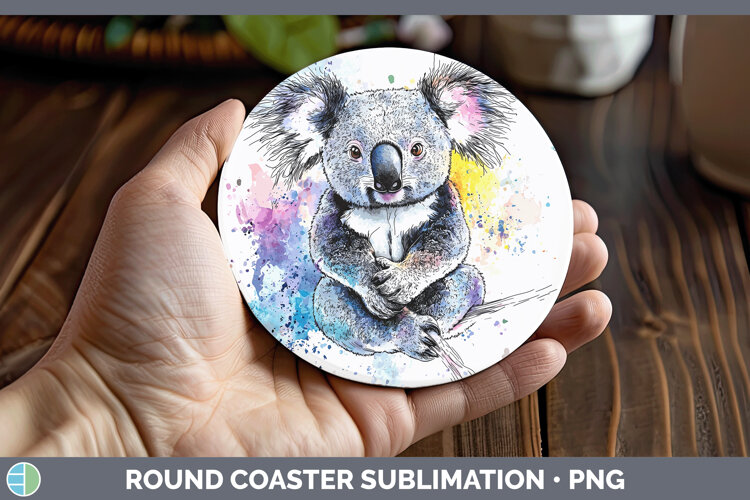 GorgeousWatercolor Splash Round Coaster design.
