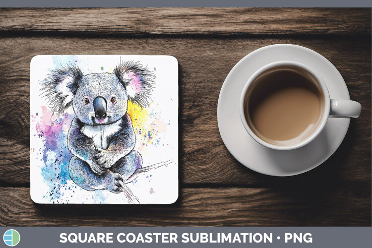 GorgeousWatercolor Splash Square Coaster design.