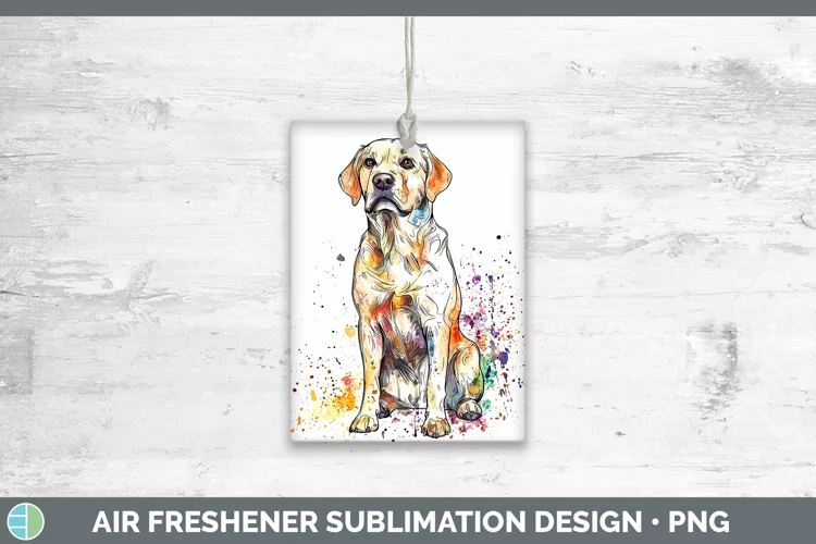 Watercolor Splash Labrador Retriever Air Freshener Sublimati