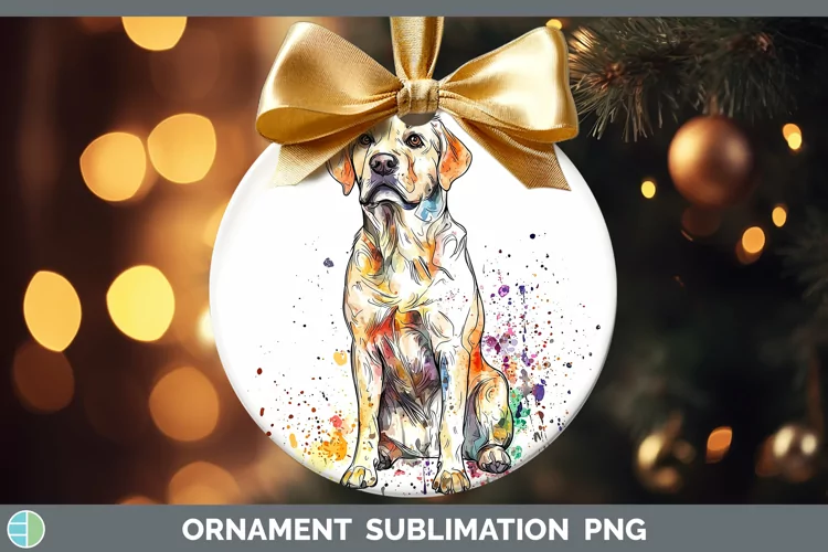 Watercolor Splash Labrador Retriever Ornament Sublimation Ba
