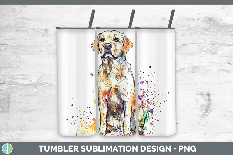 Watercolor Splash Labrador Retriever Tumbler Sublimation 20