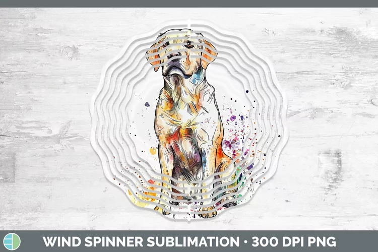 Watercolor Splash Labrador Retriever Wind Spinner Sublimatio