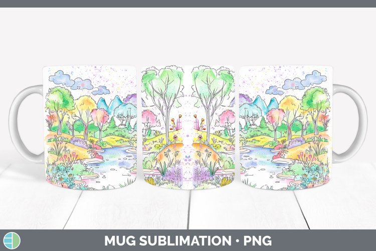 GorgeousWatercolor Splash Mug Wrap design.