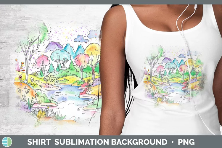 Watercolor Splash Landscape Shirt Sublimation Sublimation Ba