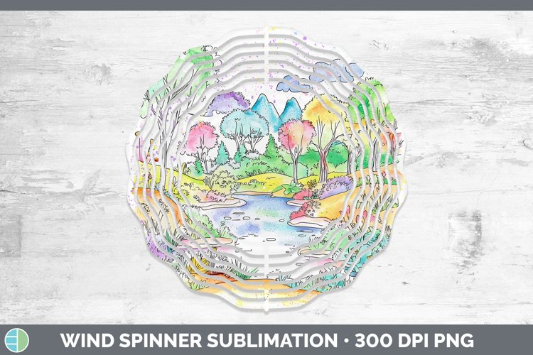 GorgeousWatercolor Splash Wind Spinner design.