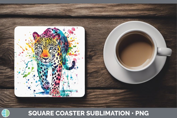 GorgeousWatercolor Splash Square Coaster design.