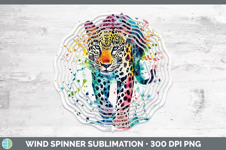 Watercolor Splash Leopard Wind Spinner Sublimation Spinner D
