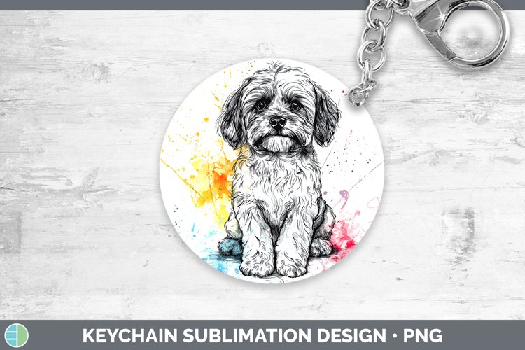 GorgeousWatercolor Splash Keychain design.