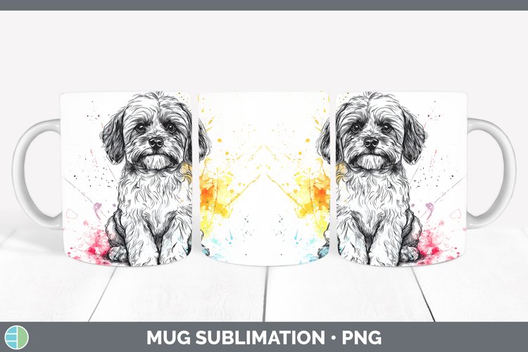 GorgeousWatercolor Splash Mug Wrap design.