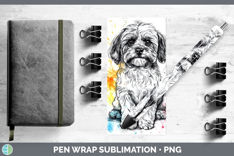 GorgeousWatercolor Splash Pen Wrap design.