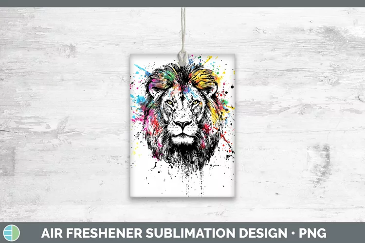 Watercolor Splash Lion Air Freshener Sublimation Car Freshen