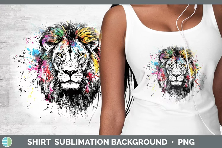 Watercolor Splash Lion Shirt Sublimation Sublimation Backgro