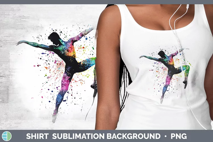 Watercolor Splash Male Ballet Shirt Sublimation Sublimation
