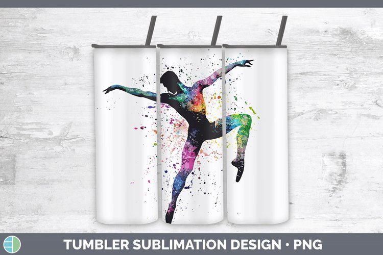 Watercolor Splash Male Ballet Tumbler Sublimation 20 oz Skin