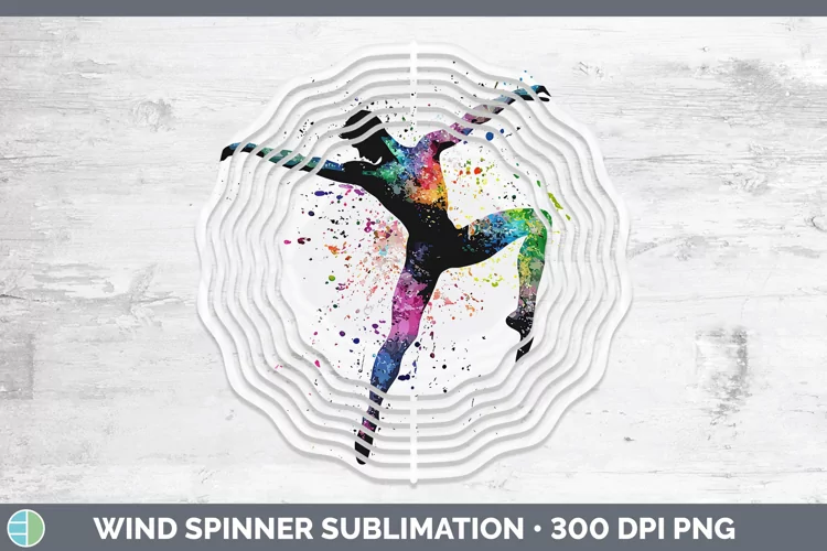 Watercolor Splash Male Ballet Wind Spinner Sublimation Spinn