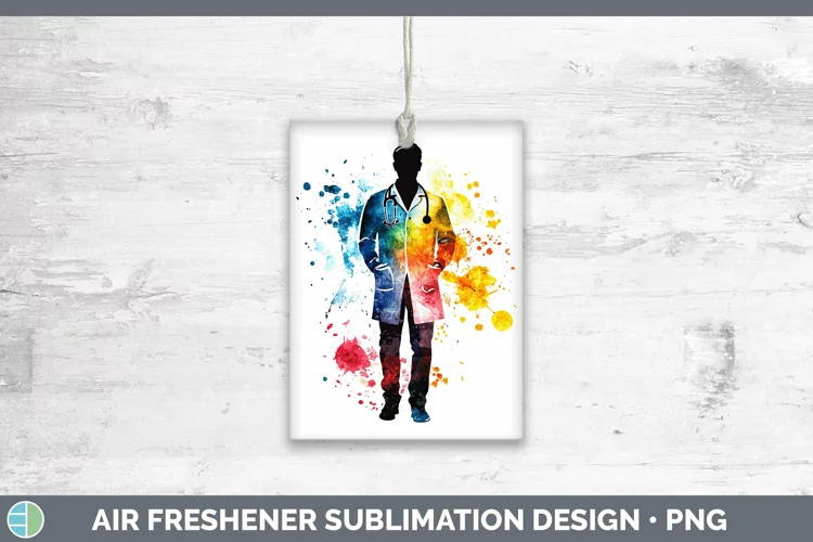 Watercolor Splash Male Doctor Air Freshener Sublimation Car