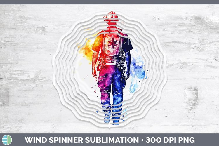 Watercolor Splash Male EMT Wind Spinner Sublimation Spinner