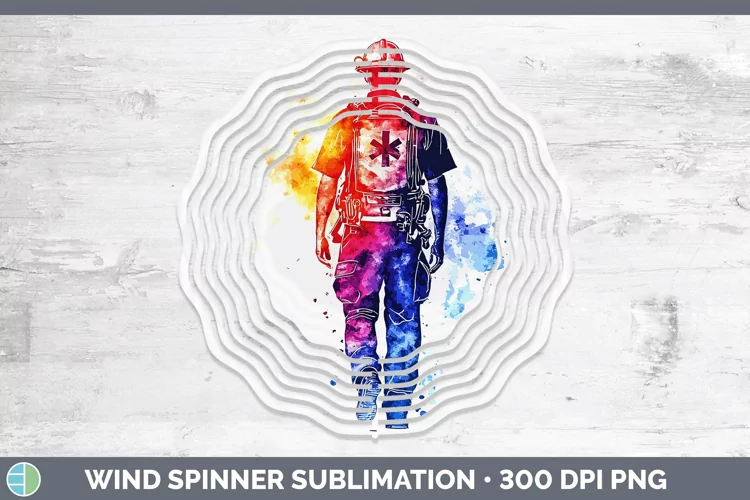 Watercolor Splash Male EMT Wind Spinner Sublimation Spinner