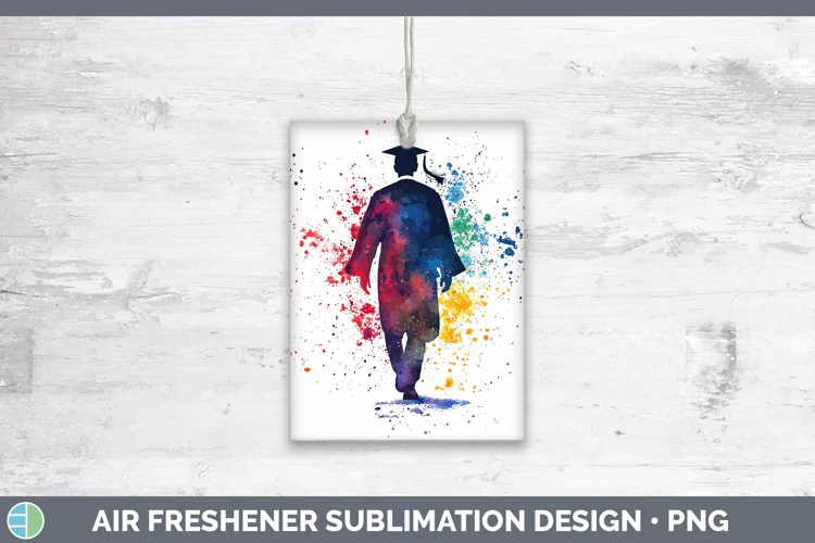 Watercolor Splash Male Graduate Air Freshener Sublimation Ca