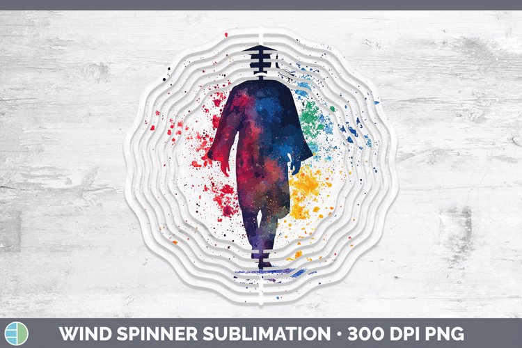 GorgeousWatercolor Splash Wind Spinner design.