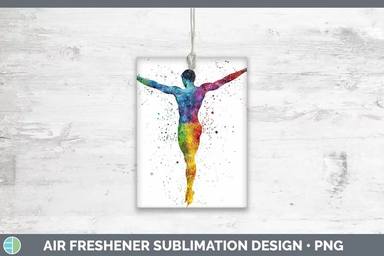 Watercolor Splash Male Gymnast Air Freshener Sublimation Car