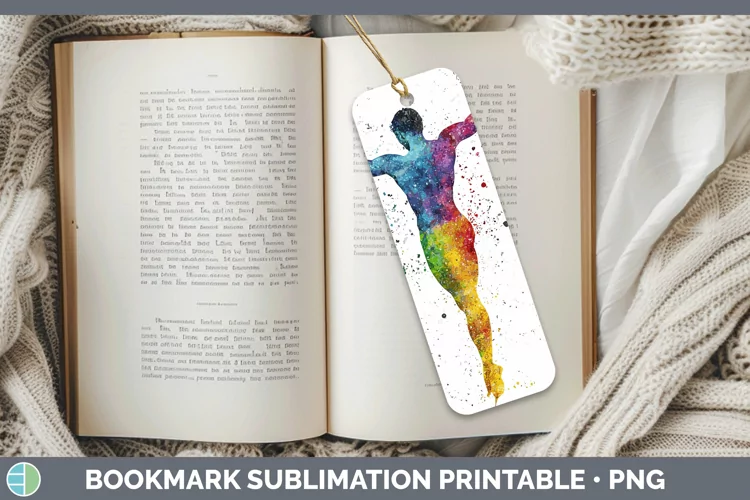 Watercolor Splash Male Gymnast Bookmark Sublimation Printabl