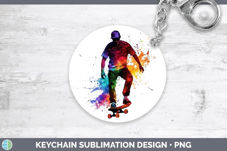 GorgeousWatercolor Splash Keychain design.