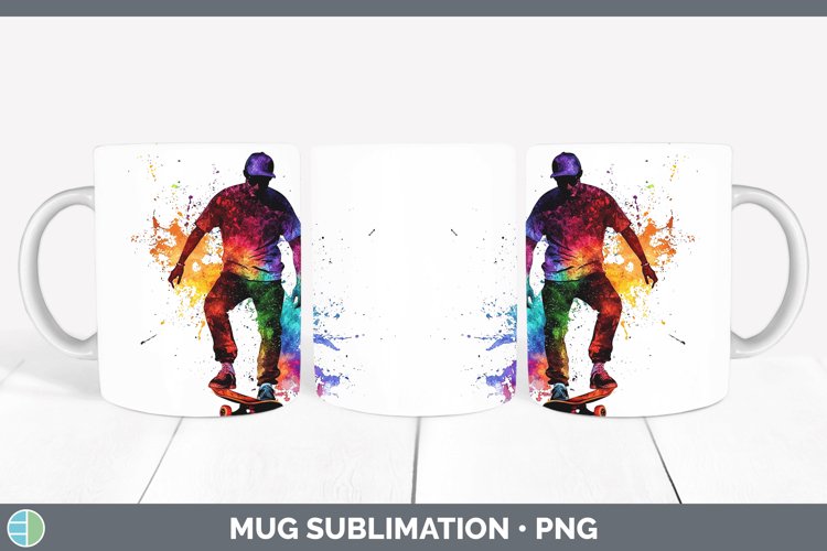 GorgeousWatercolor Splash Mug Wrap design.