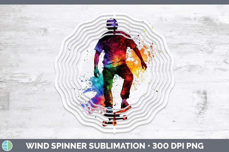GorgeousWatercolor Splash Wind Spinner design.