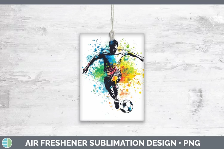 Watercolor Splash Male Soccer Air Freshener Sublimation Car