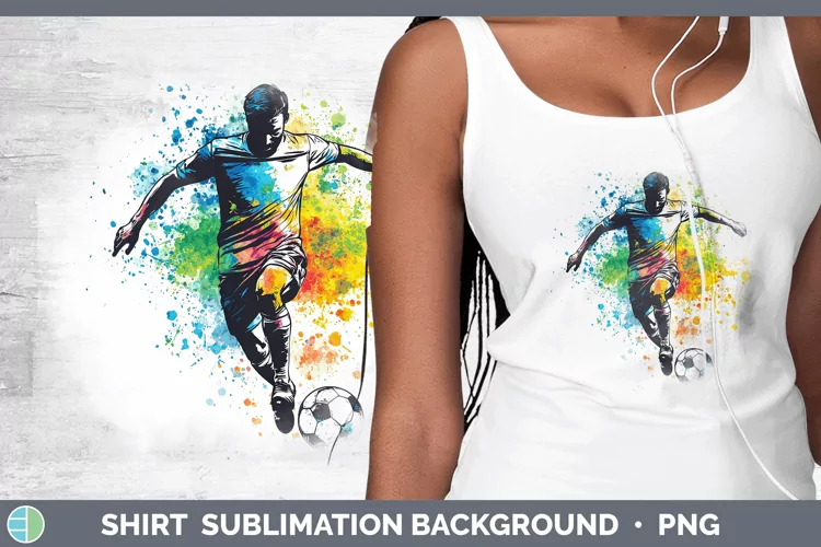 Watercolor Splash Male Soccer Shirt Sublimation Sublimation