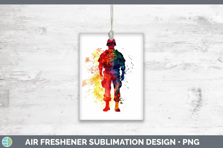 Watercolor Splash Male Soldier Air Freshener Sublimation Car