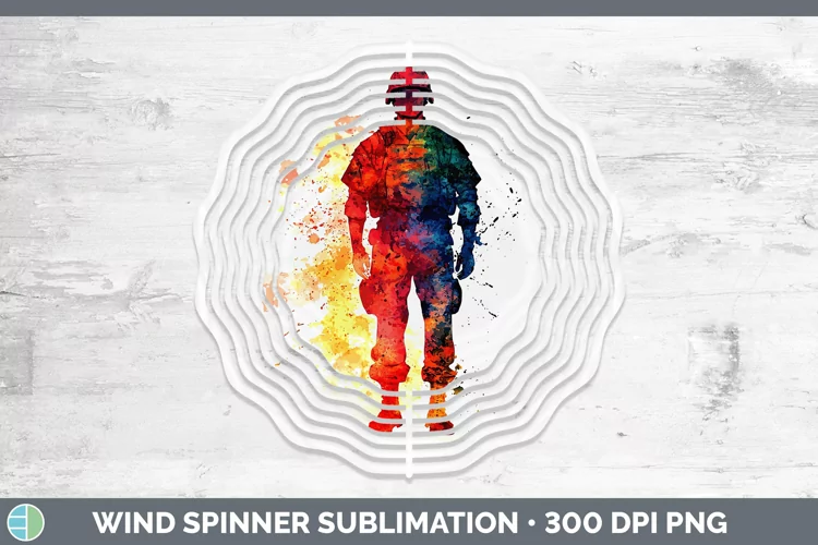 Watercolor Splash Male Soldier Wind Spinner Sublimation Spin