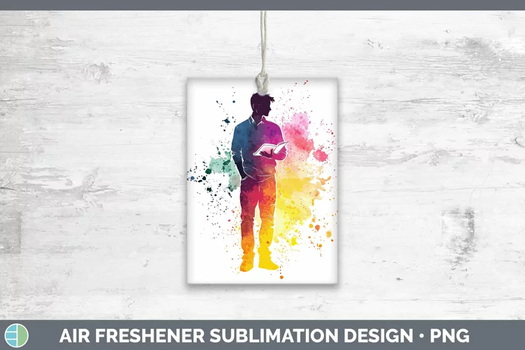 Watercolor Splash Male Teacher Air Freshener Sublimation Car