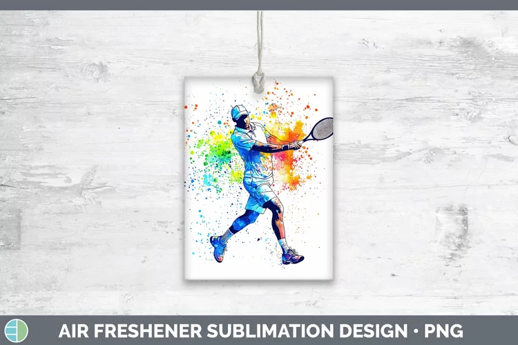 Watercolor Splash Male Tennis Air Freshener Sublimation Car